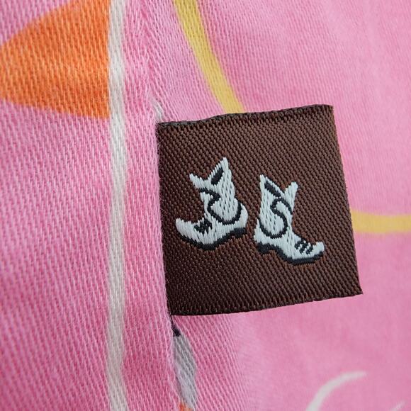 Nick & Nora Pink Rodeo Nightgown Sleep Shirt Sz M Cool Cotton Western Cowboy Y2K - Picture 9 of 11